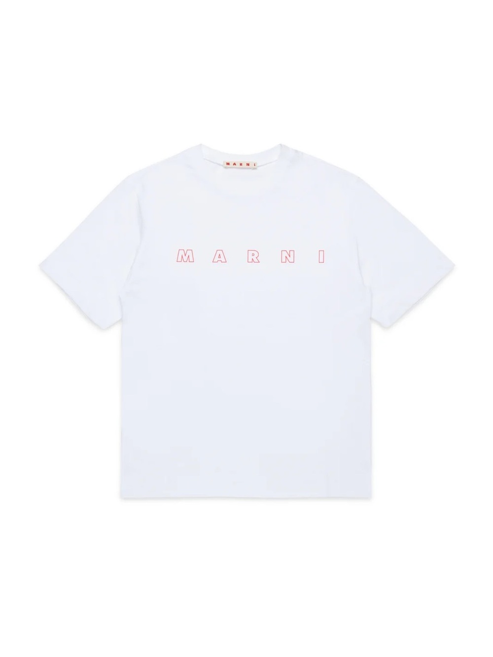 Marni White Tee with Pink Logo for Kids